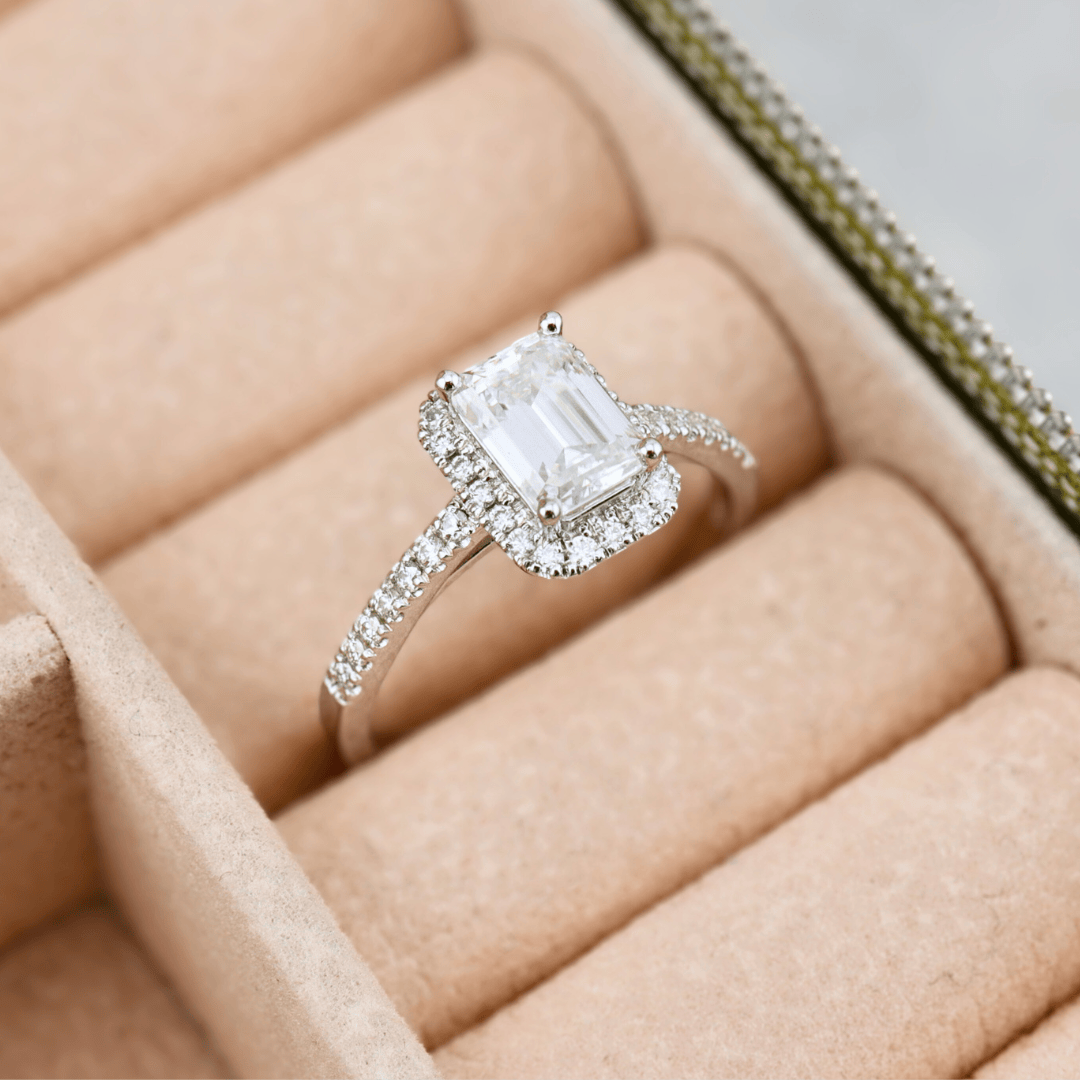 Mathieu Blanchard Bague Émeraude en argent sterling et moissanites