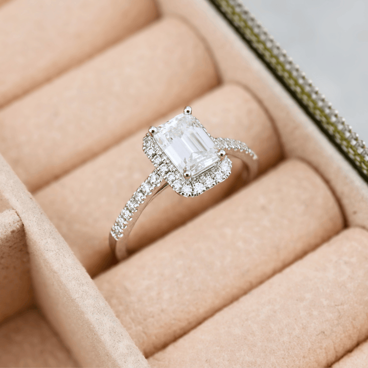 Mathieu Blanchard Bague Émeraude en argent sterling et moissanites