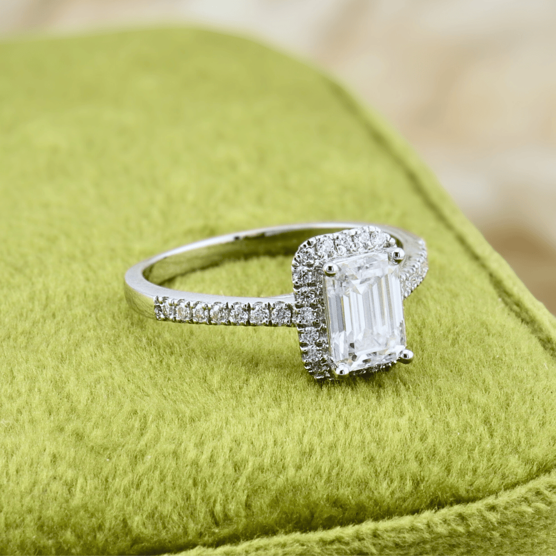 Mathieu Blanchard Bague Émeraude en argent sterling et moissanites