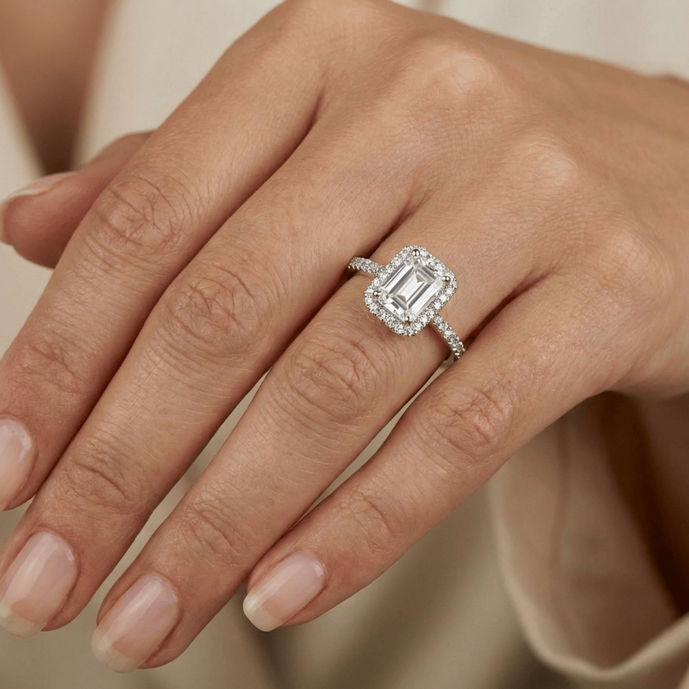 Mathieu Blanchard Bague Émeraude en or 10K ou argent sterling et moissanites