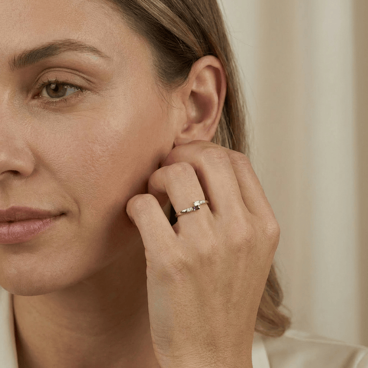 - Bagues Bague en or 10K et améthyste, topaze bleu & blanc
