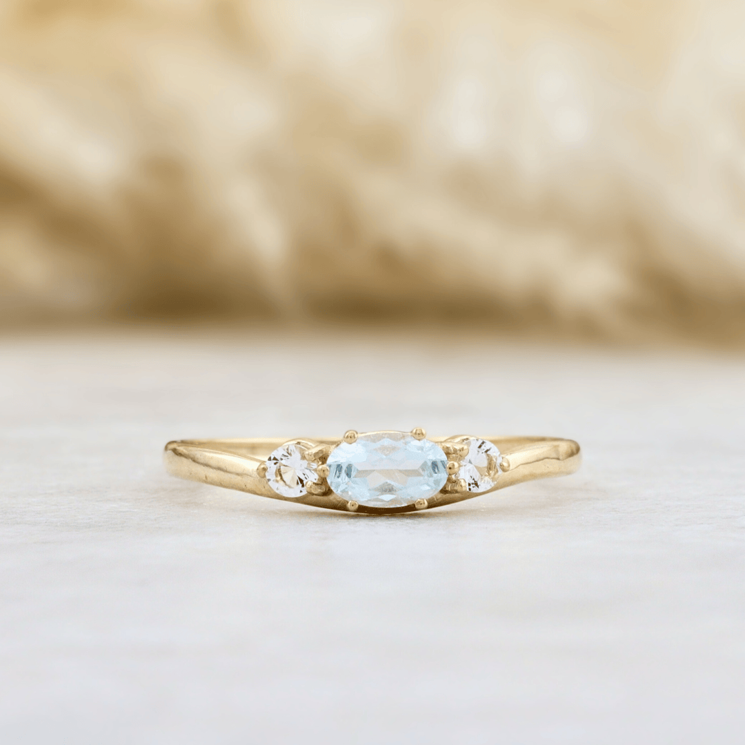 - Bagues Bague en or 10K et topaze bleu & blanc