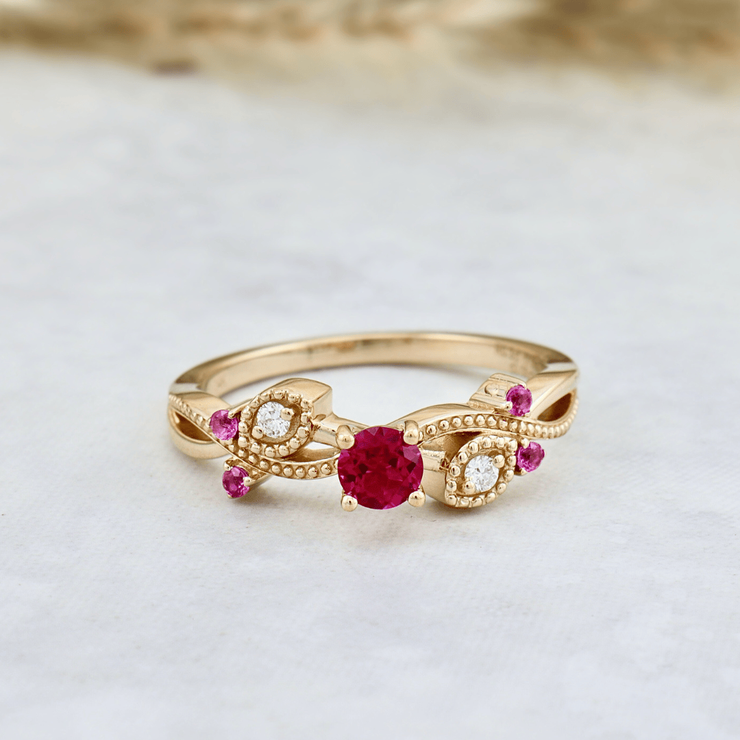 - Bagues Bague Enchanteresse en Diamants et Rubis