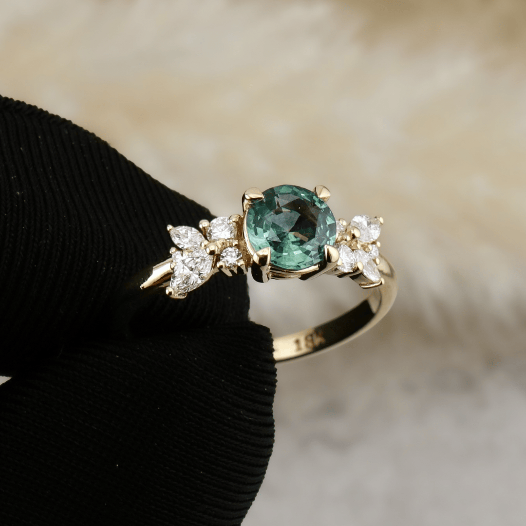 Mathieu Blanchard Bagues Bague Fancy Saphir Bleu - Vert du Montana