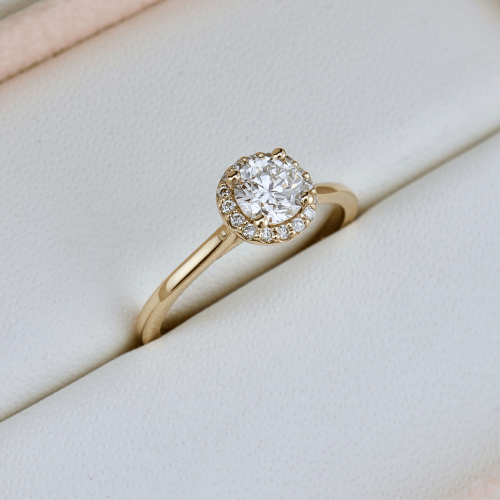 Mathieu Blanchard Bagues Bague Halo Classique en or 14K - 18K et diamants 0,6 ctw