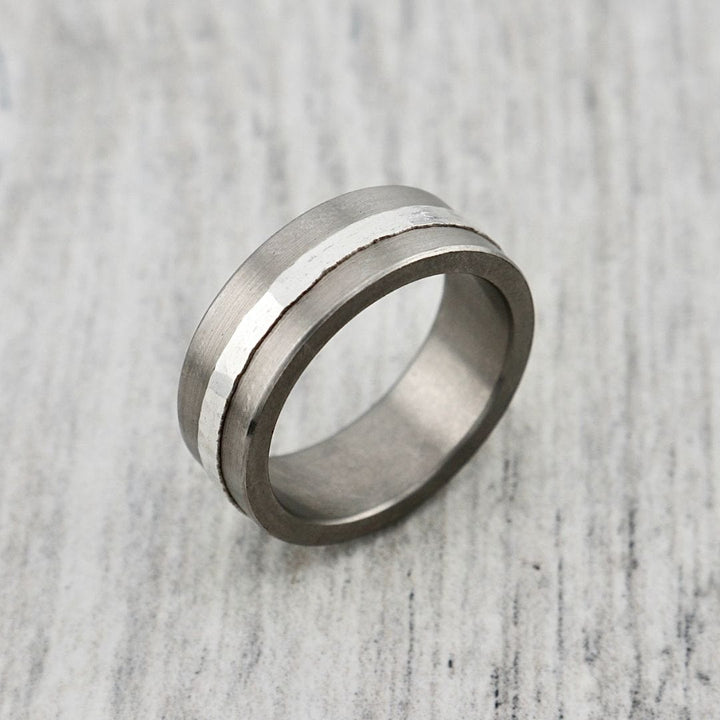 Christine Dwane Bague Horizon en argent et titane