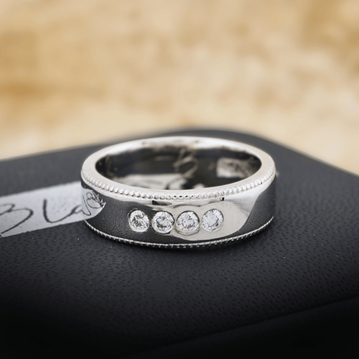 Mathieu Blanchard Bagues Bague Jonc Milgrain et Diamants