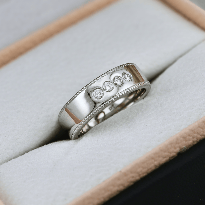 Mathieu Blanchard Bagues Bague Jonc Milgrain et Diamants