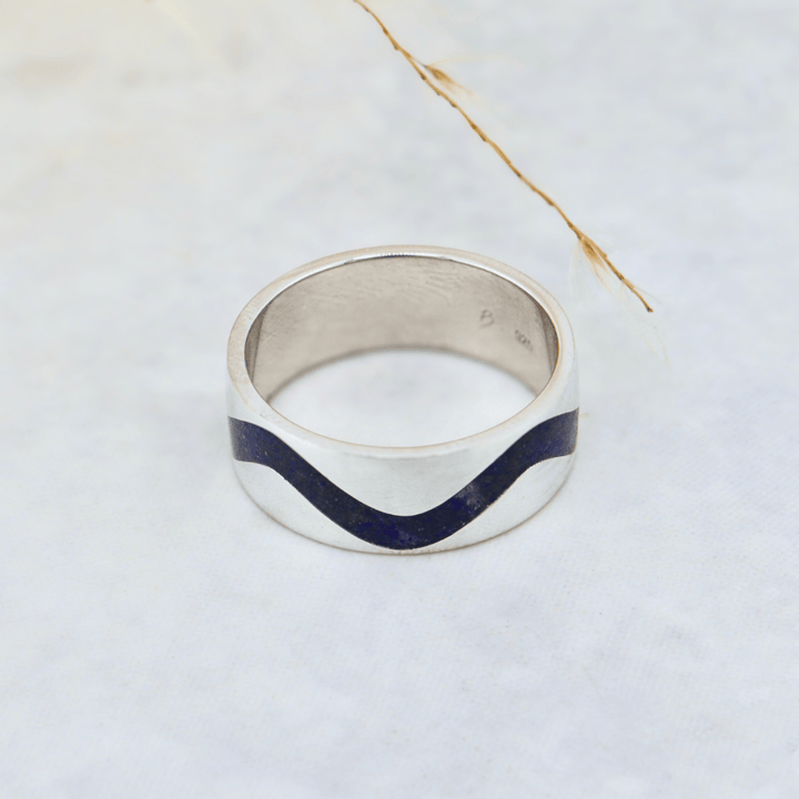 Bague jonc Vague Mathieu Blanchard Jonc Vague en Lapis Lazuli | Mathieu Blanchard Mathieu Blanchard Joaillerie