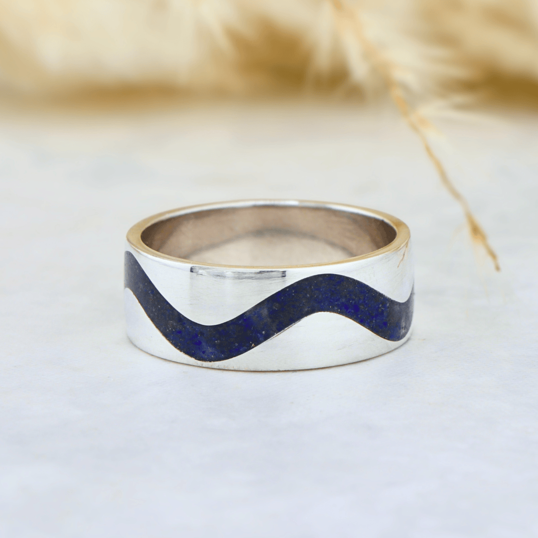 Bague jonc Vague Mathieu Blanchard Jonc Vague en Lapis Lazuli | Mathieu Blanchard Mathieu Blanchard Joaillerie