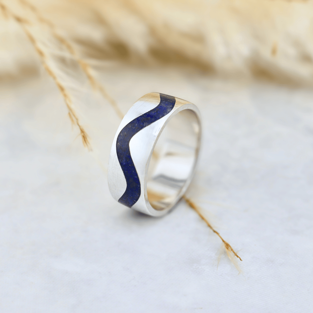 Bague jonc Vague Mathieu Blanchard Jonc Vague en Lapis Lazuli | Mathieu Blanchard Mathieu Blanchard Joaillerie