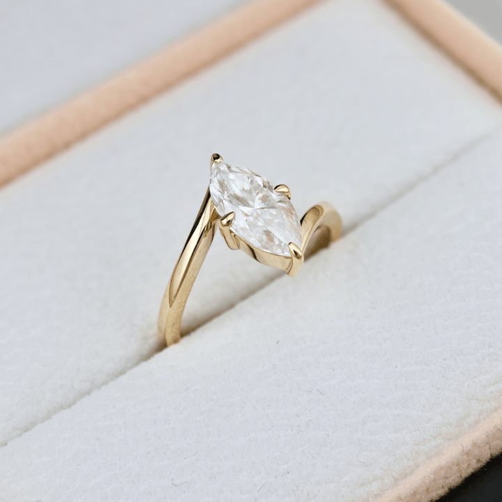 Mathieu Blanchard Bagues Bague Marquise en or 10K - 14K et moissanite 1,5 ct