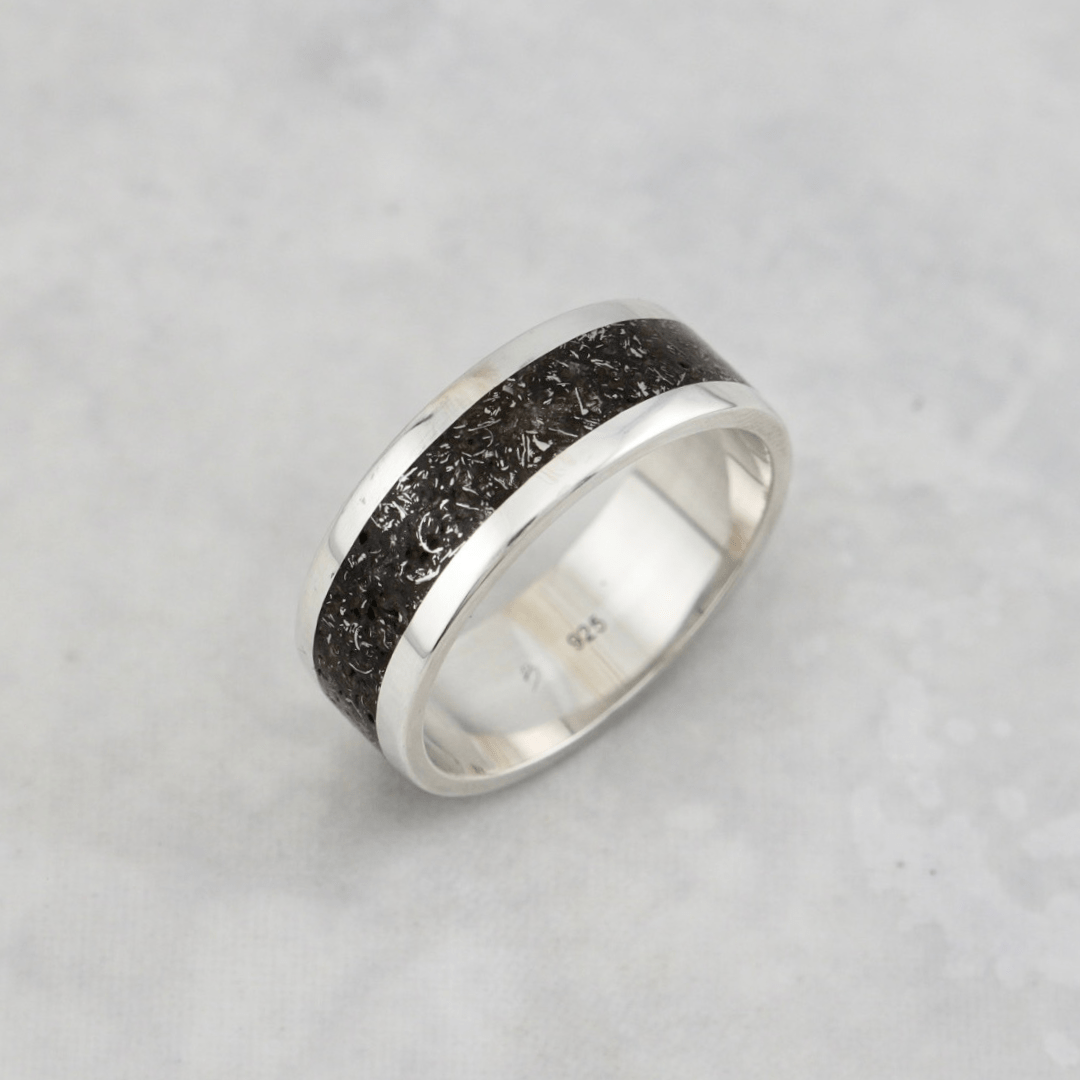 Mathieu Blanchard Bagues Argent sterling / Argent / Grandeur 7 Bague Météorite et argent sterling ou or 14K - 18K