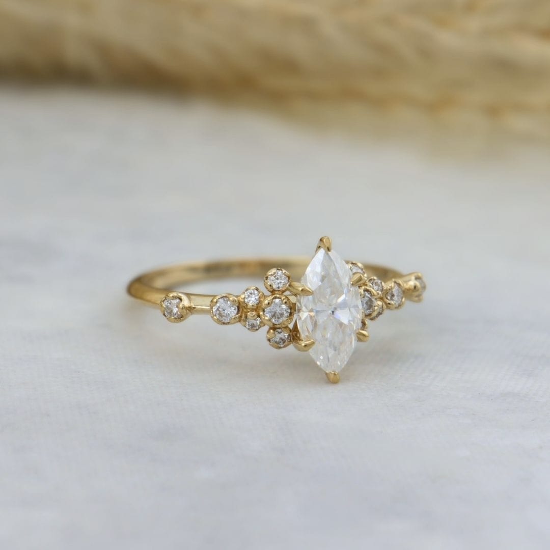 Mathieu Blanchard Bagues Bague Nuage Marquise- Moissanites