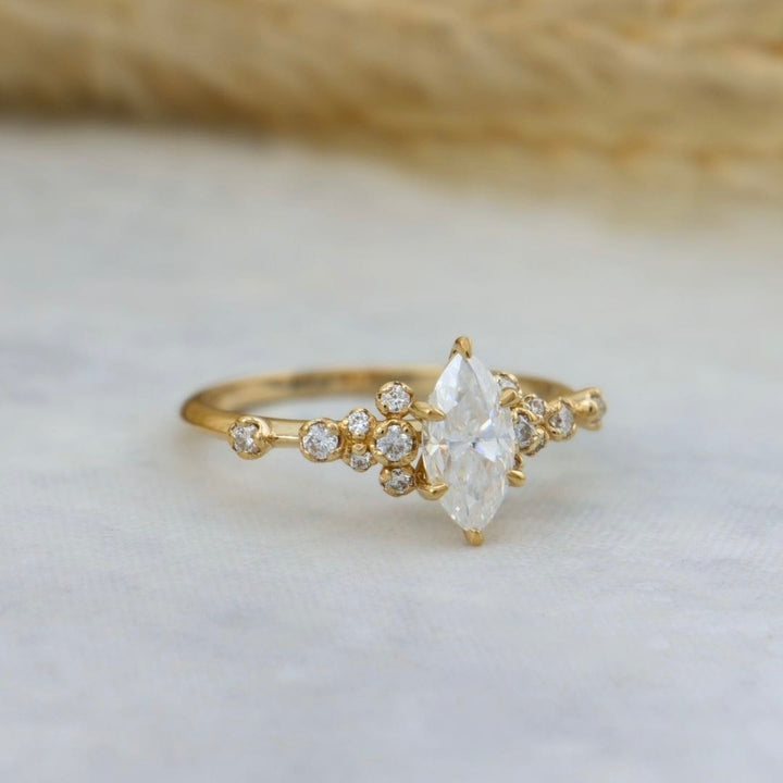 Mathieu Blanchard Bagues Bague Nuage Marquise- Moissanites