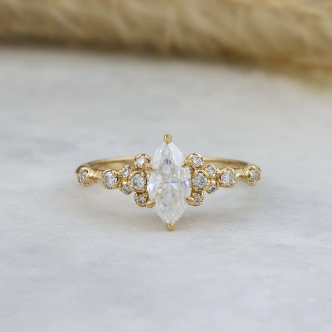 Mathieu Blanchard Bagues Bague Nuage Marquise- Moissanites