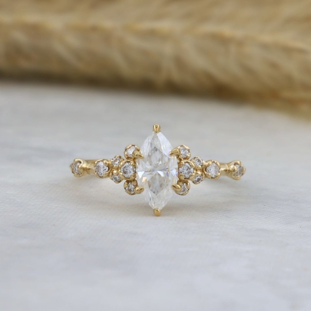 Mathieu Blanchard Bagues Bague Nuage Marquise- Moissanites