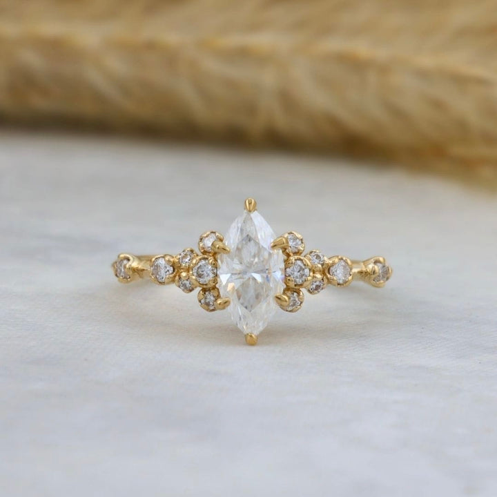Mathieu Blanchard Bagues Bague Nuage Marquise- Moissanites