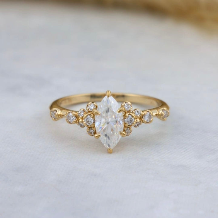 Mathieu Blanchard Bagues Bague Nuage Marquise- Moissanites