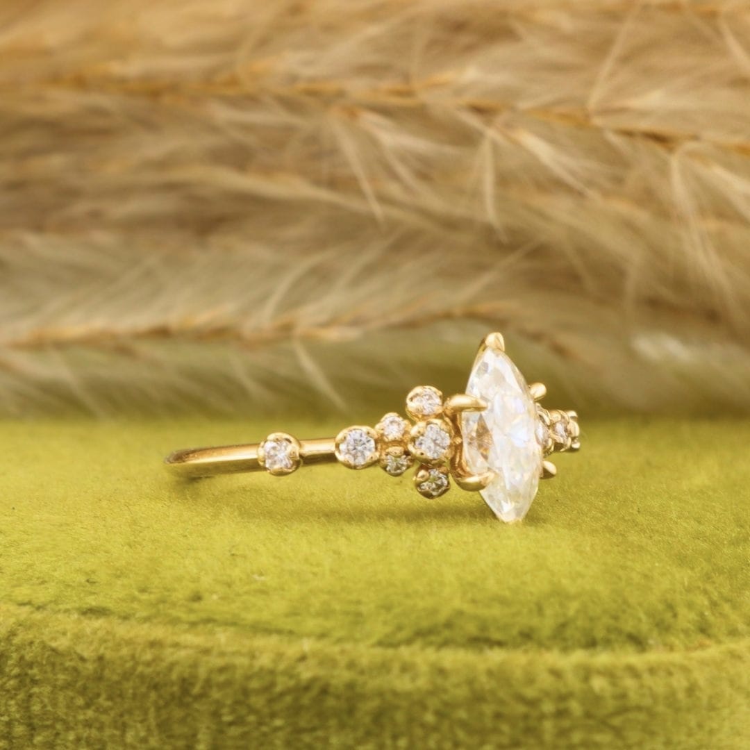 Mathieu Blanchard Bagues Bague Nuage Marquise- Moissanites