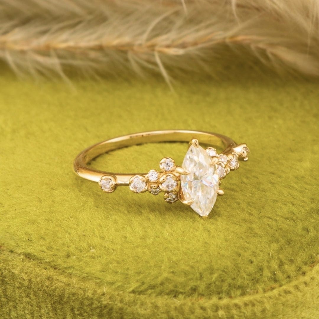Mathieu Blanchard Bagues Bague Nuage Marquise- Moissanites