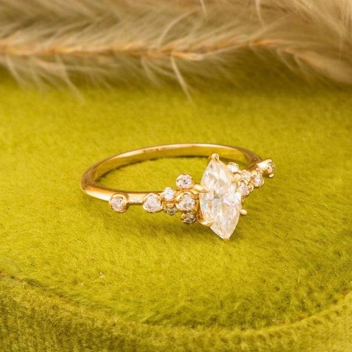 Mathieu Blanchard Bagues Bague Nuage Marquise- Moissanites