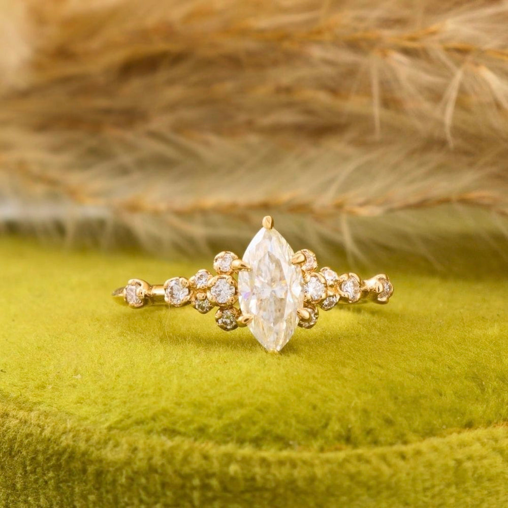 Mathieu Blanchard Bagues Bague Nuage Marquise- Moissanites