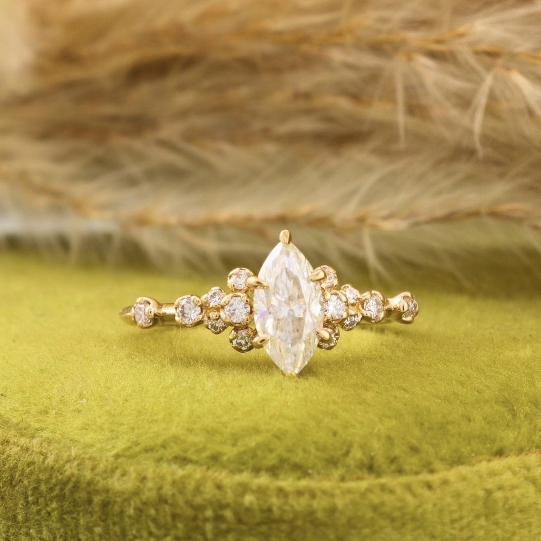 Mathieu Blanchard Bagues Bague Nuage Marquise- Moissanites