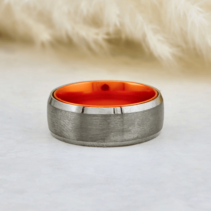 Roadtripmadewood Bagues Bague Orange Électrique en tungstène