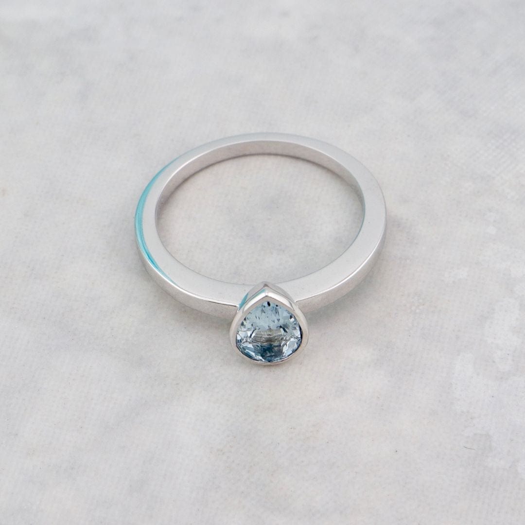 Mathieu Blanchard Bagues Bague Poire en or 14K  - 18K ou platine et aigue-marine
