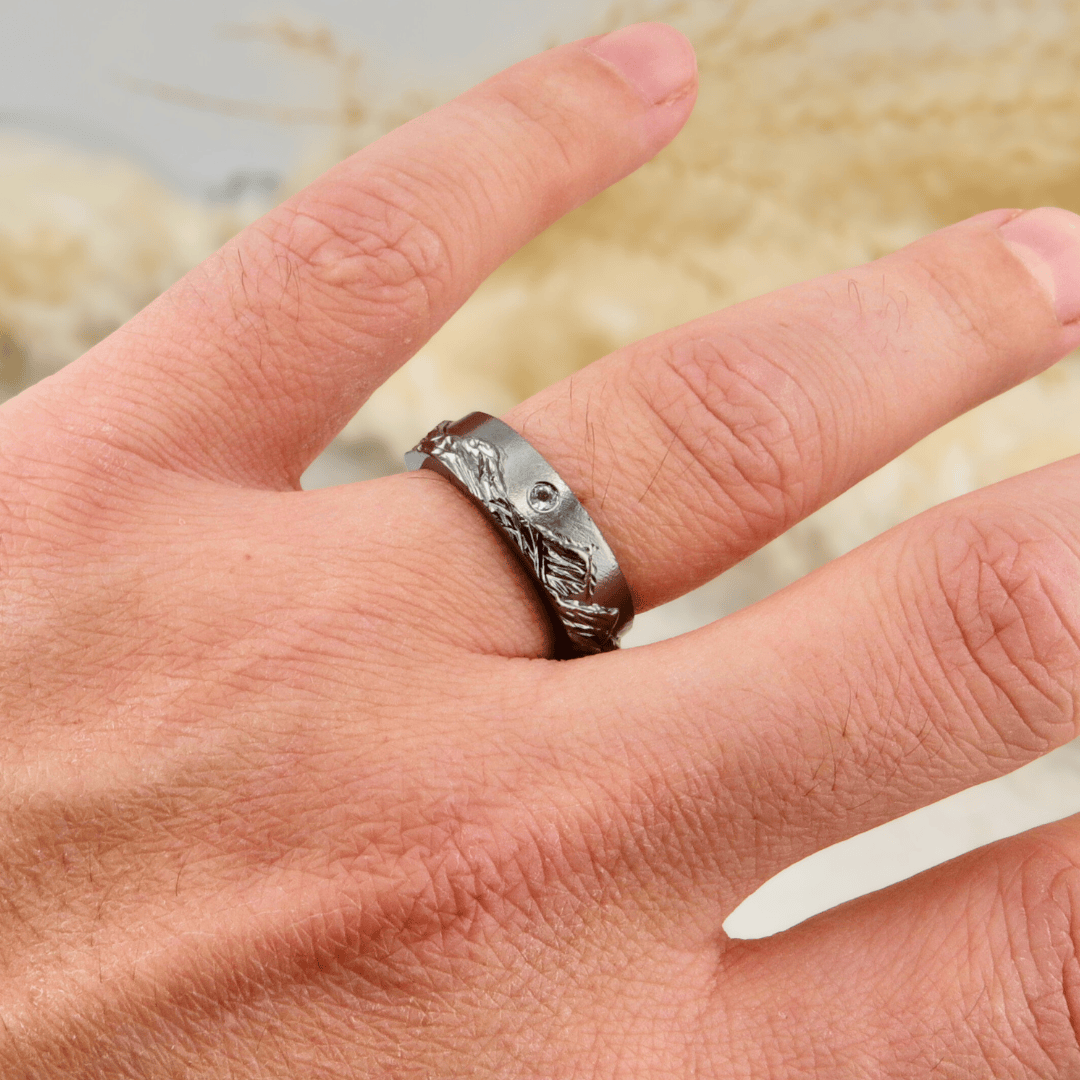 Bague Rocheuses canadiennes Version nuit en argent sterling Mathieu Blanchard Bagues Jonc Rocheuses canadiennes en argent ou or  | Mathieu Blanchard Mathieu Blanchard Joaillerie