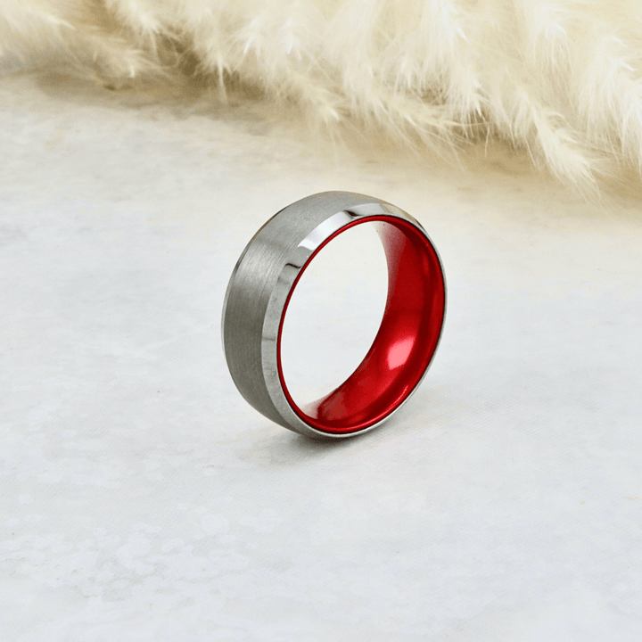 Roadtripmadewood Bagues Bague Rouge Électrique en tungstène