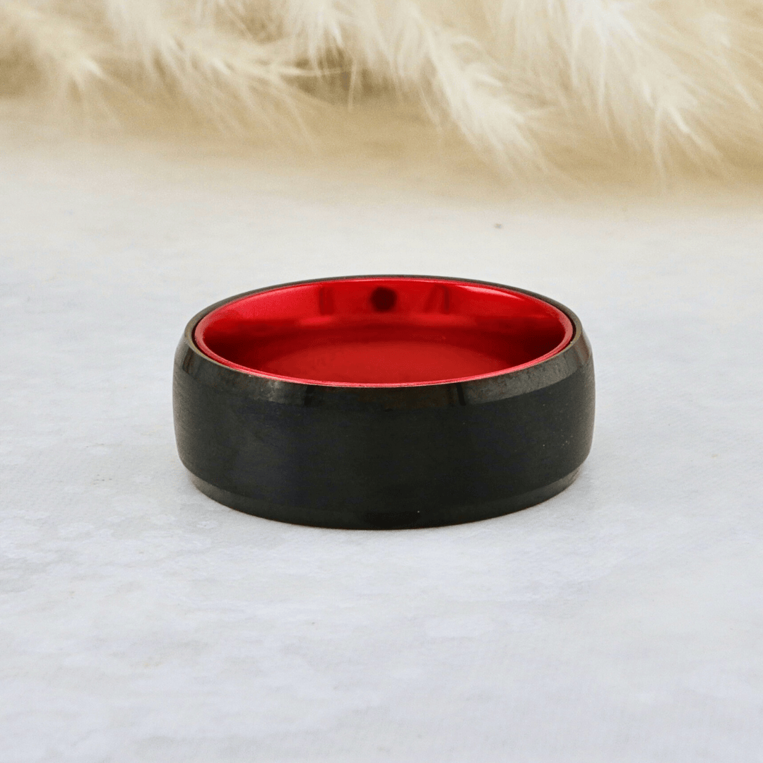 Bague Rouge Électrique en tungstène Roadtripmadewood Bagues Bague Rouge Électrique & Noire en tungstène | Mathieu Blanchard® Mathieu Blanchard Joaillerie