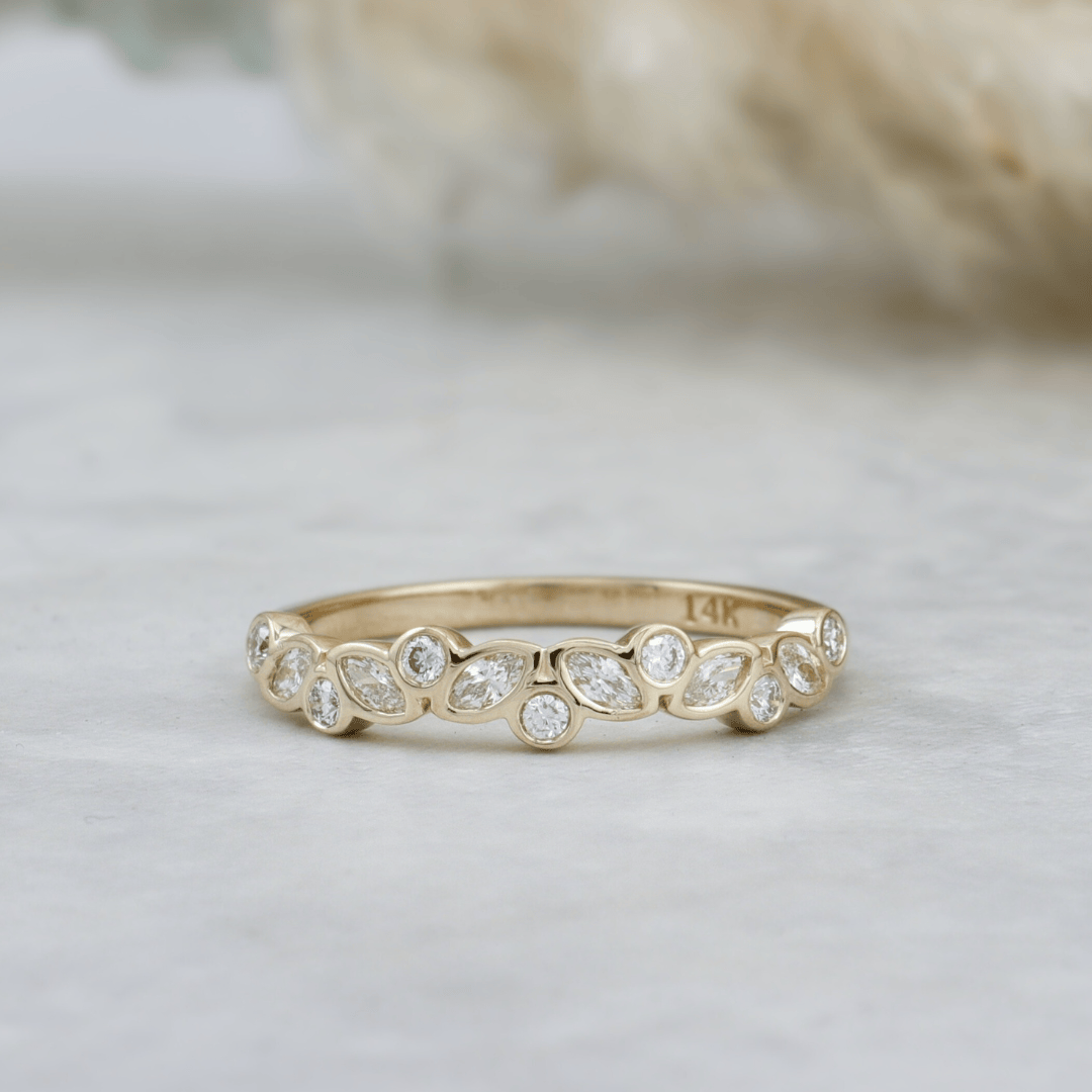 Bague semi-éternité Marquise Diamants Mathieu Blanchard Bagues Semi-éternité diamants  Marquise Laboratoire | Mathieu Blanchard Mathieu Blanchard Joaillerie