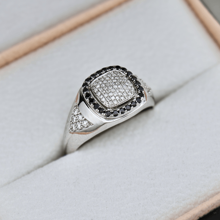 Mathieu Blanchard Bagues Bague Signet Diamants Noirs