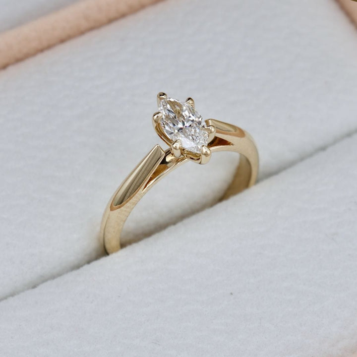 Bague solitaire Classique Diamant Marquise 0,5 ct Mathieu Blanchard Bagues Bague Solitaire 0,5 ct en or 14K -18K ou platine | Mathieu Blanchard Mathieu Blanchard Joaillerie