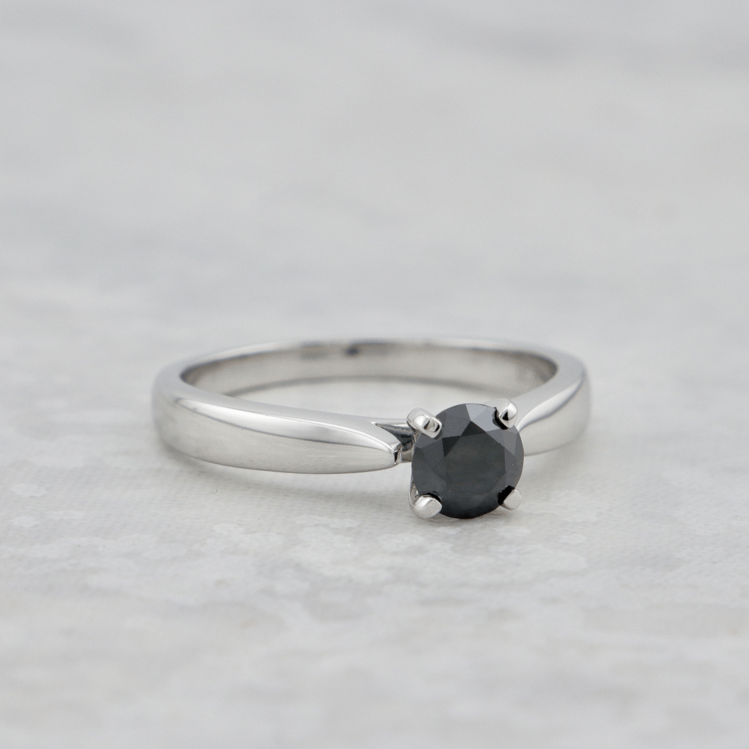 Mathieu Blanchard Bagues Bague solitaire Classique en or 14K et moissanite noir 0,5 ct