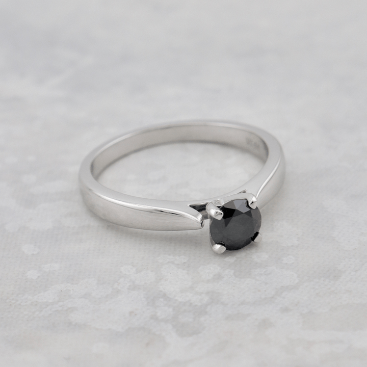 Mathieu Blanchard Bagues Bague solitaire Classique en or 14K et moissanite noir 0,5 ct