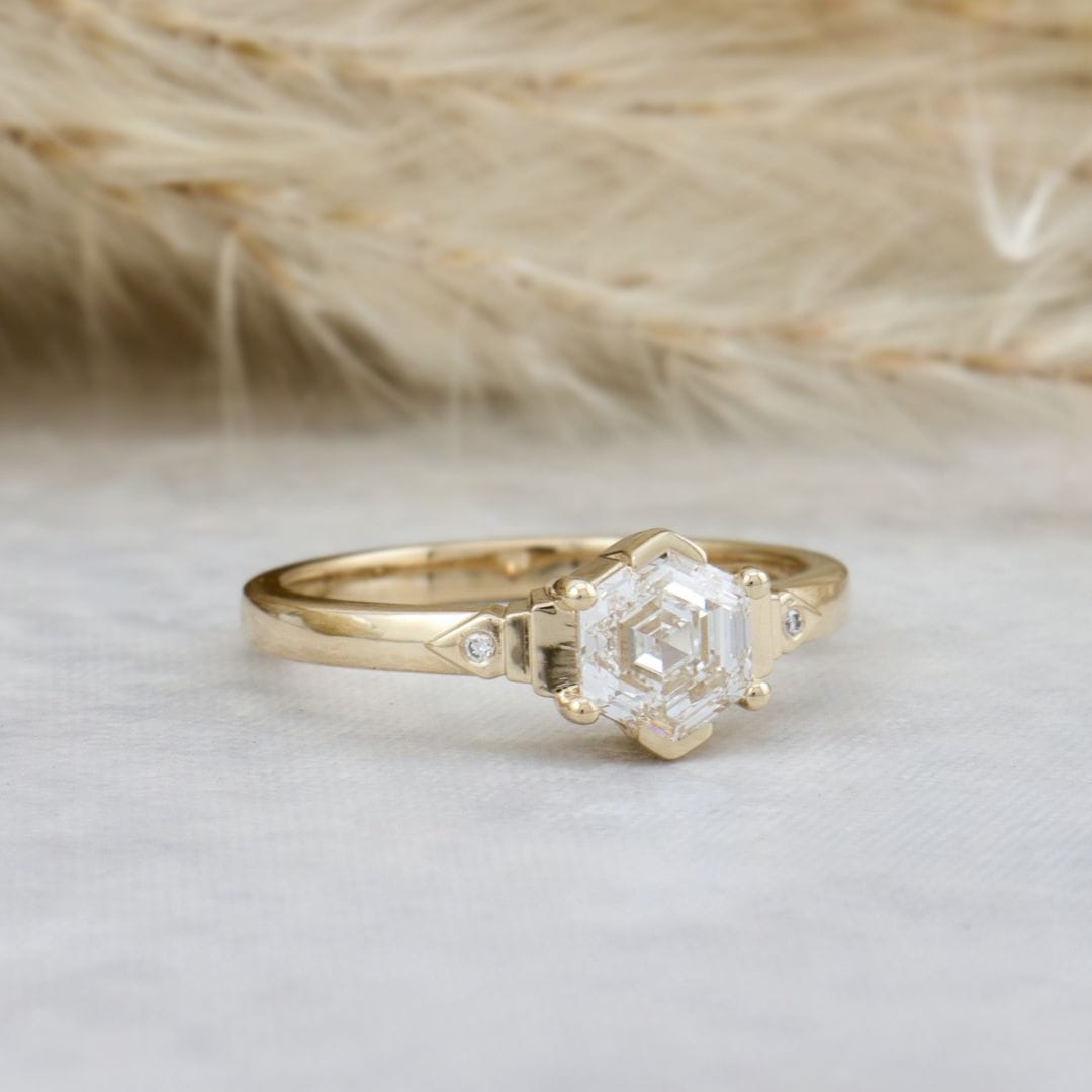 Mathieu Blanchard Bagues Bague Solitaire Diamant Hexagone 1 ct