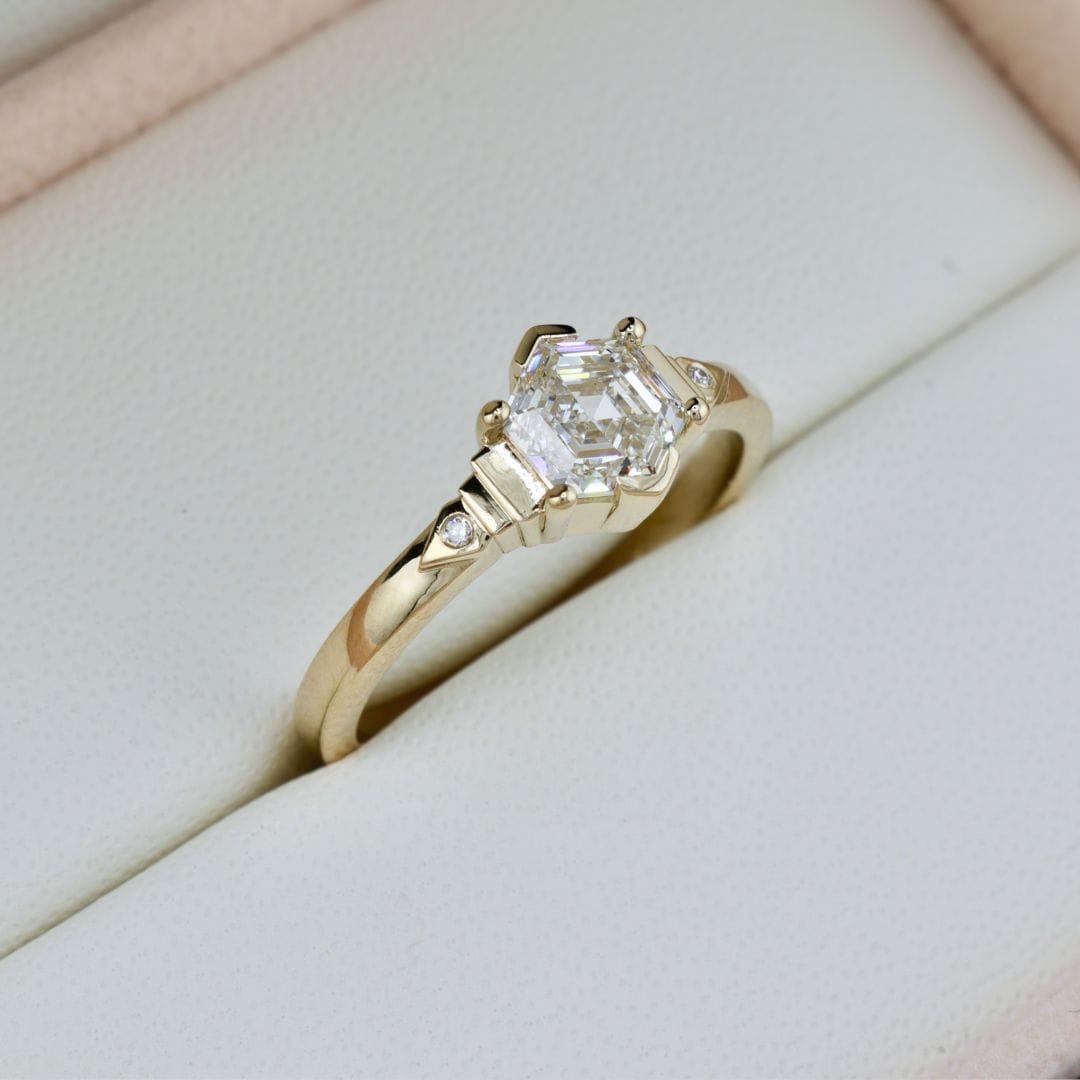 Mathieu Blanchard Bagues Bague Solitaire Diamant Hexagone 1 ct