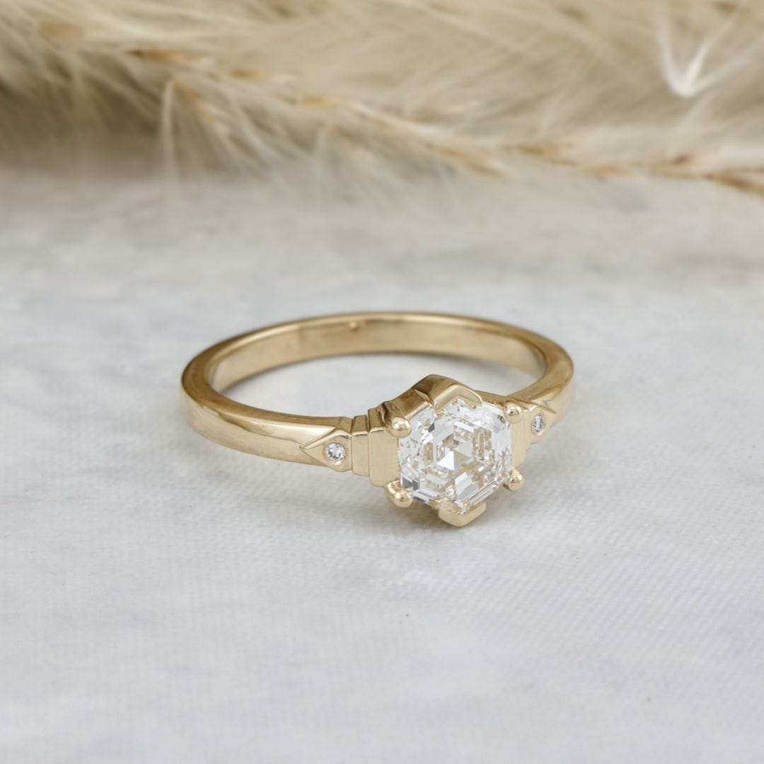 Mathieu Blanchard Bagues Bague Solitaire Diamant Hexagone 1 ct