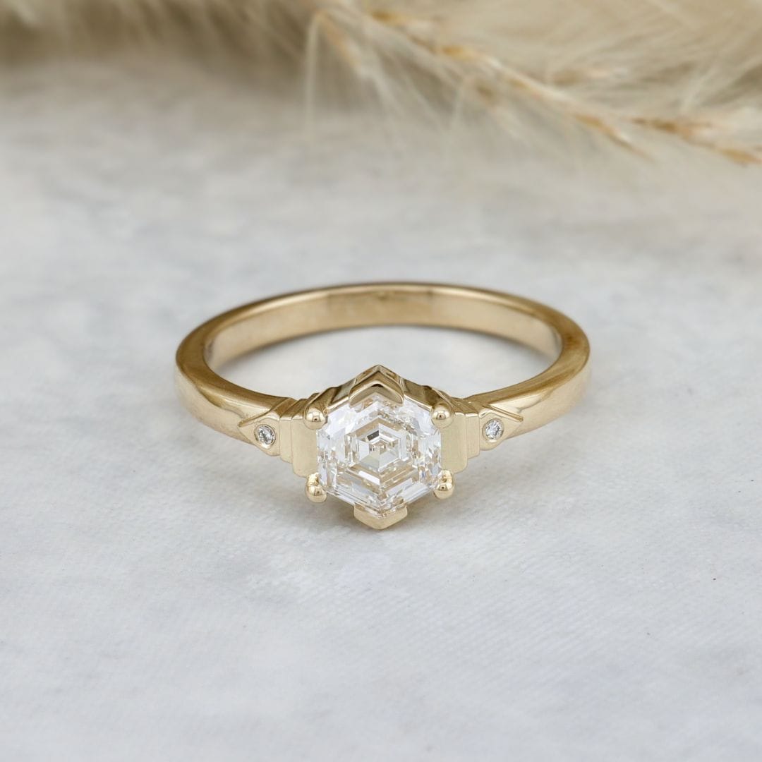 Mathieu Blanchard Bagues Bague Solitaire Diamant Hexagone 1 ct