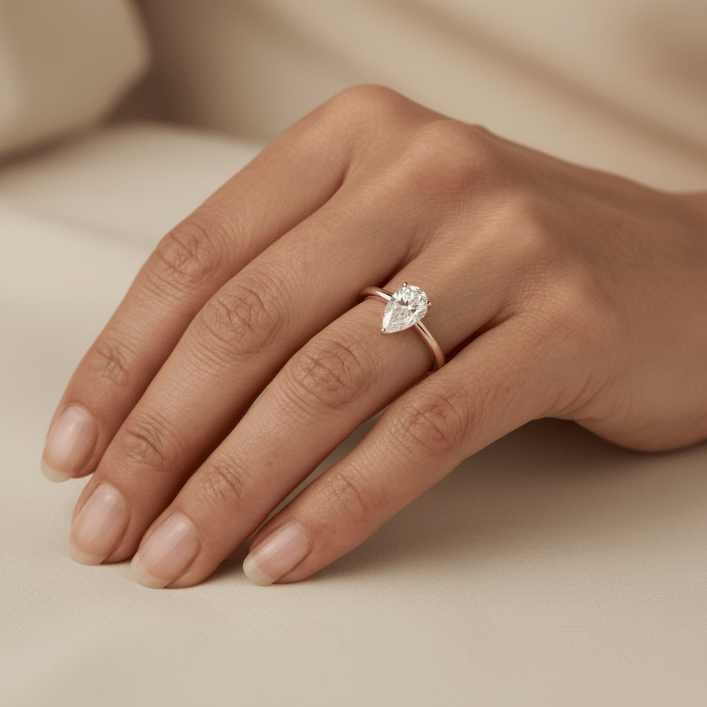 Mathieu Blanchard Bagues Bague solitaire Diamant Poire