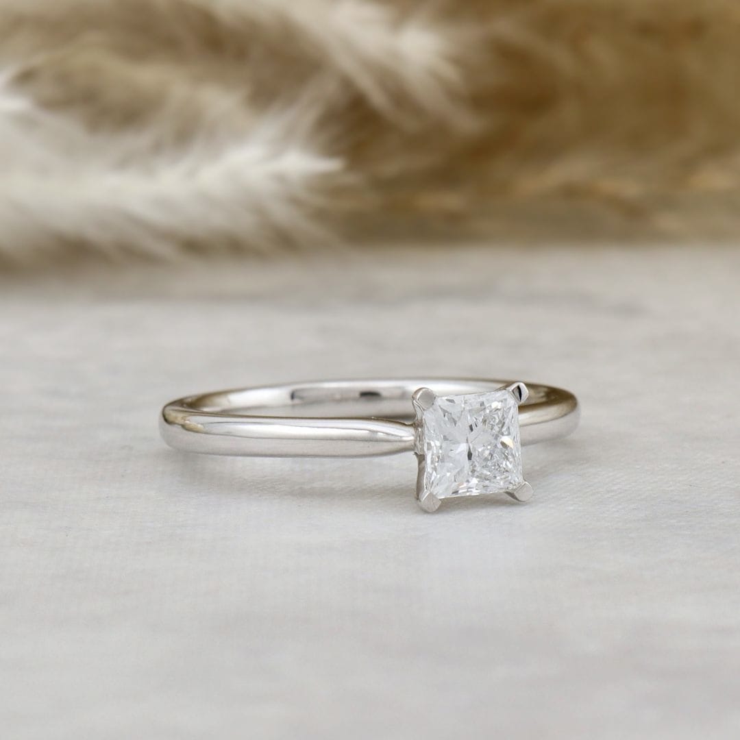 Mathieu Blanchard Bagues Bague solitaire diamant princesse 0,5 ct