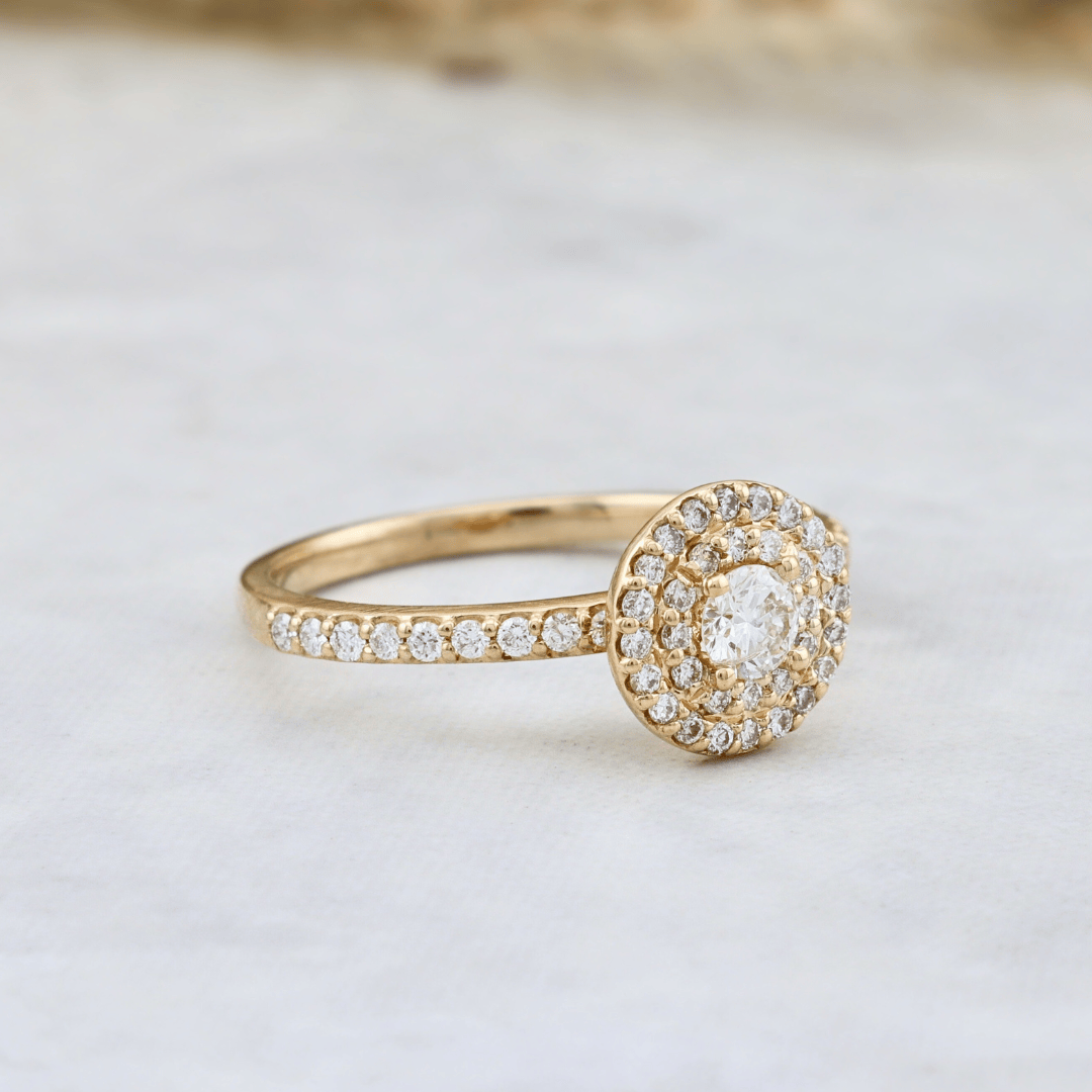 Bague solitaire Double Halo diamants 0.45 ctw Mathieu Blanchard Bagues Bague solitaire Double Halo diamants 0.45 ctw | Mathieu Blanchard Mathieu Blanchard Joaillerie