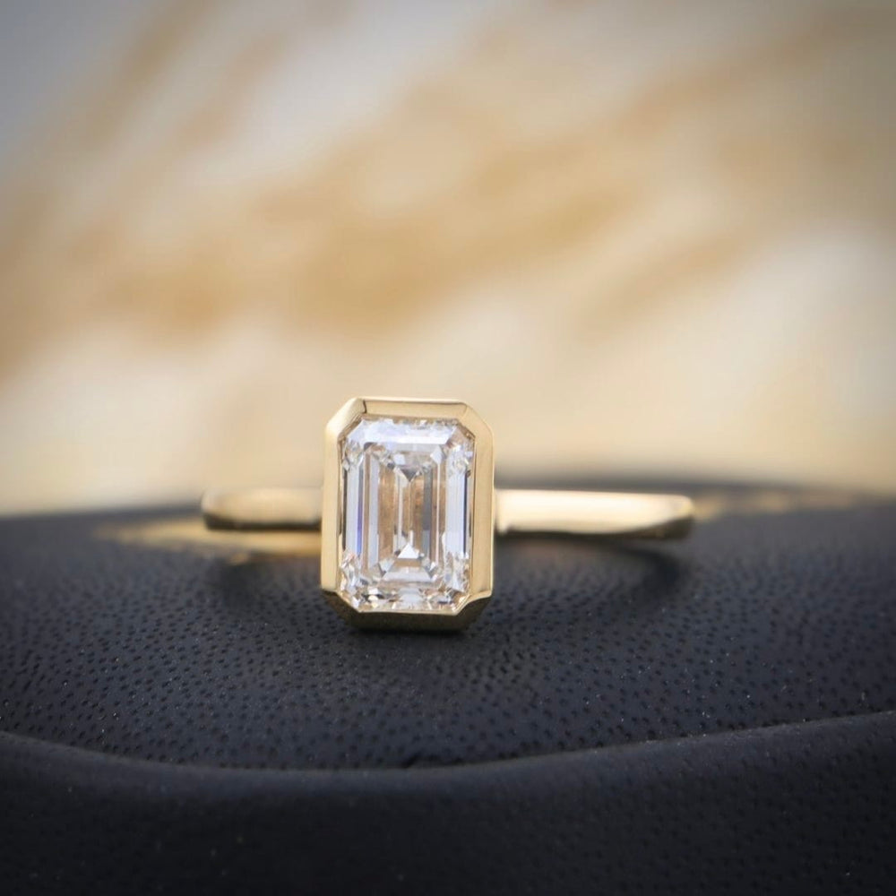Mathieu Blanchard Bagues Bague solitaire Émeraude diamant 1 ct