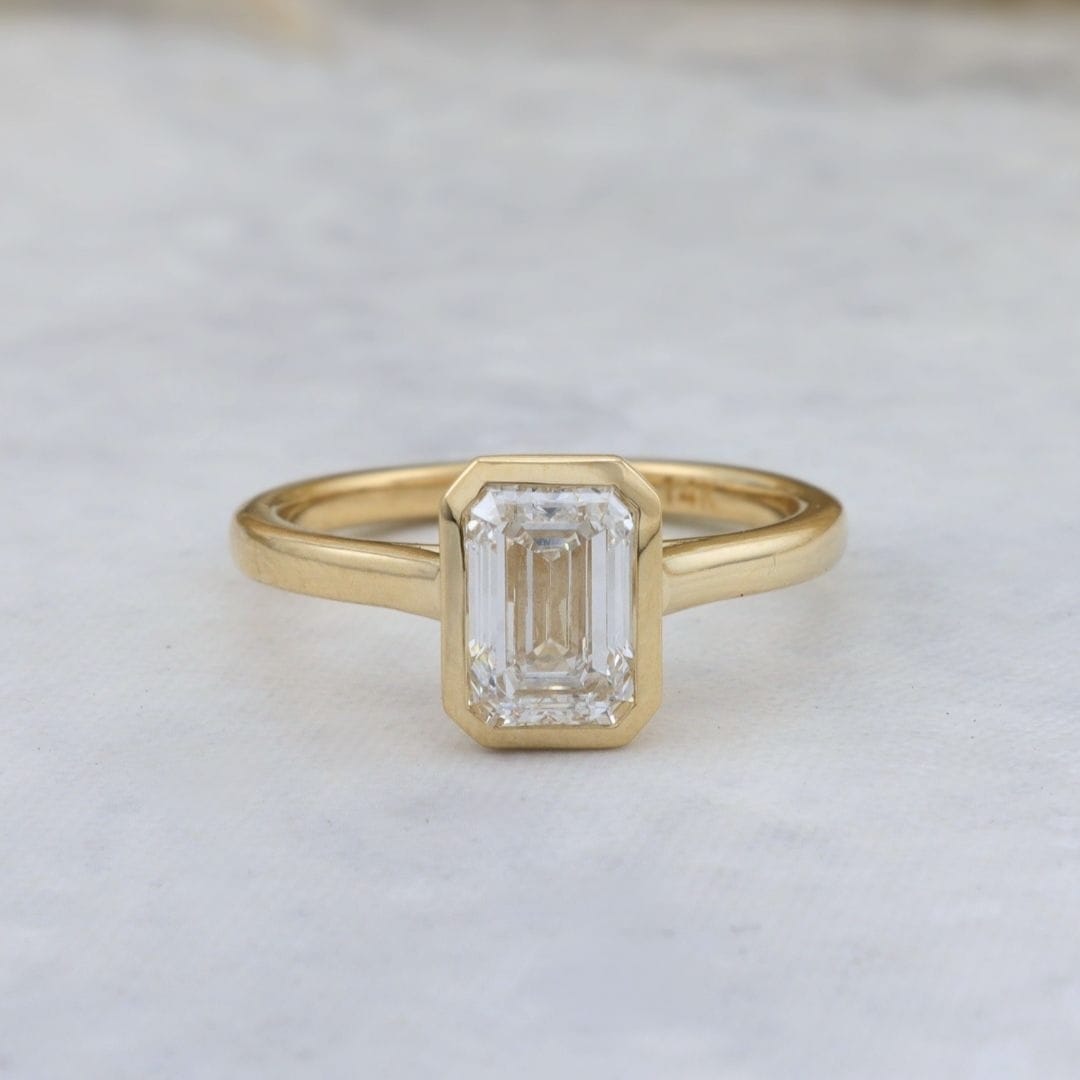 Mathieu Blanchard Bagues Bague solitaire Émeraude diamant 1 ct