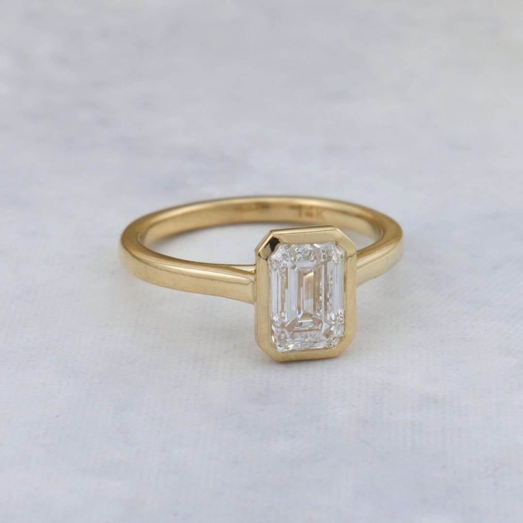 Bague solitaire Émeraude diamant 1 ct Mathieu Blanchard Bagues Bague solitaire Émeraude diamant 1 ct | Mathieu Blanchard Mathieu Blanchard Joaillerie
