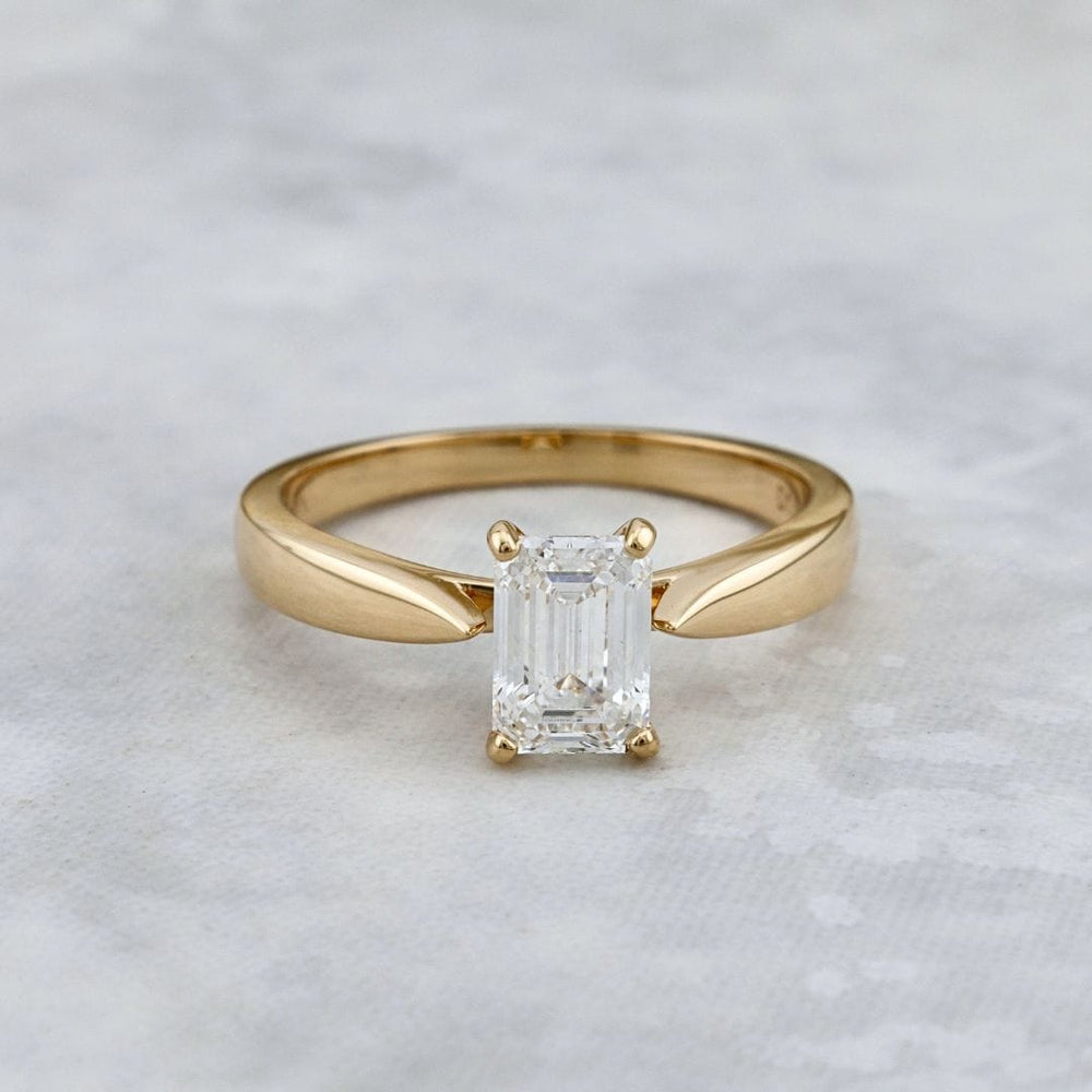 Mathieu Blanchard Bagues Bague solitaire Émeraude en or 14K - 18K et diamant 1 ct