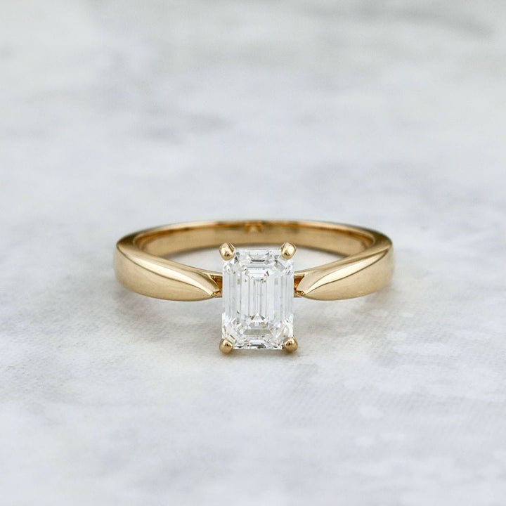 Mathieu Blanchard Bagues Bague solitaire Émeraude en or 14K - 18K et diamant 1 ct